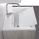 Mobile Lavatoio Vasca Zeus in MineralMarmo Apertura a 2 Ante 60x48x50 cm Grigio Cemento