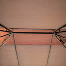 Gazebo da Giardino con Doppio Tetto e Zanzariera in Poliestere Caffè 2.9x3.9m 