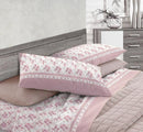 Set Lenzuola in Cotone Sopra Sotto e Federe Cober Fioretto Rosa Varie Misure