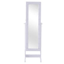Armadio Portagioie a Specchio con 20 Luci LED Bianco 40x37x146 cm 
