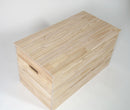 Cassapanca Baule Rettangolarein Legno Pino Grezzo 85x45x45 cm Fumer Super Jolly