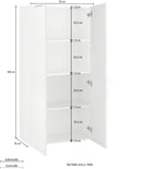 Armadio Libreria Doppia Anta 70x35x140 cm Dalia Bianco Lucido  
