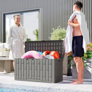 Baule da Giardino 106,5x43x54,5 cm Capacità 227L con Chiusura a Chiave in Resina Impermeabile e Anti UV Grigio      