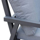 Set Salotto da Giardino Divano 2 Poltrone e Tavolino con Cuscini in Alluminio Antracite