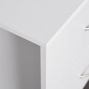 Comodino Moderno  con 2 Cassetti per Camera da Letto 48x39x54 cm in Legno Bianco
