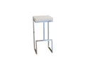 Set di 2 Sgabelli in Similpelle Morbida 77x36,5x36,5 cm TFT Stool Bianco