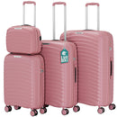 Set 4 Valigie Trolley da Viaggio con Beauty Rigide in Polipropilene Rosa      