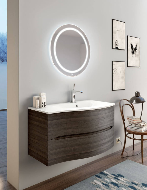 Mobile Bagno Sospeso 91,5cm TFT Swing Rovere Scuro 3D prezzo