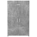 Mobile Asse da Stiro a Scomparsa Salvaspazio Richiudibile 55x38x90,5 cm In MDF Effetto Cemento