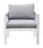 Poltrona da Giardino 70x75x60 cm in Alluminio Bianco con Cuscini Grigio
