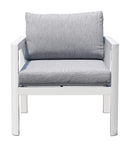 Poltrona da Giardino 70x75x60 cm in Alluminio Bianco con Cuscini Grigio