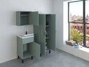 Mobile Lavatoio Smeraldo 45x50x85 cm con Vasca in PP Struttura in PVC Verde Scuro   