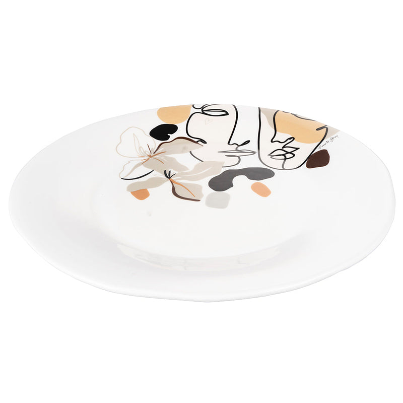 Piatto da Portata Ø35 cm  in Ceramica VdE Tivoli 1996 Face to grey 