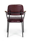 Set 2 Sedie Imbottite 60x63x81 cm Nelly in Ecopelle Bordeaux Vintage