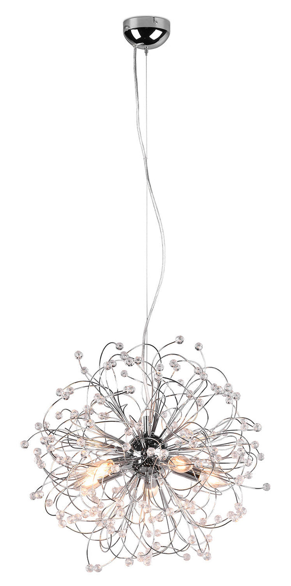 Lampada a Sospensione da Interno Attacco E14 in Metallo Cromo sconto