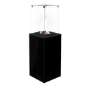 Stufa a Gas da Esterno 127,6x39,8x39,4cm Flig Gastonia Mini Nero Lucido con Vetri