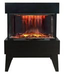 Camino Elettrico da Pavimento Effetto Fiamma 2000W CheminArte Vidrio Nero