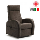 Poltrona Alzapersona Elettrica 2 Motori 74x85x160 cm in Tessuto Marrone
