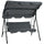 Dondolo 3 Posti con Tettuccio Regolabile 172x110x153 cm in Acciaio e Poliestere Grigio
