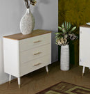 Comò Matera 78x80x37 cm in Legno MDF e Ferro Bianco/Marrone