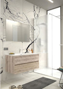 Mobile da Bagno Sospeso con Lavabo 60 cm e Specchio Bali Light Rovere Naturale      