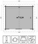 Casetta da Giardino 1 Porta 1 Finestra 300x250 cm in Legno Malaga