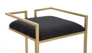 Sgabello Bar Obix 42x42x81 cm in Ferro e MDF e Spugna e Poliestere Oro e Nero