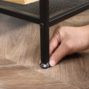 Tavolino da Salotto Basso a 2 Ripiani 100x50x46,5 cm in MDF e Metallo Color Legno