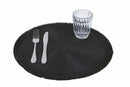 Set 6 Tovagliette Nera Tonda con Frange 38 cm Villa d'Este Home Tivoli
