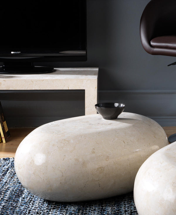 Tavolino blocco Romboidale in Pietra Fossile White Agata acquista