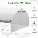 Serra a Tunnel con Porta e 8 Finestre Avvolgibili 4x3m Rivestimento in PE Bianco