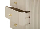 Comodino 3 Cassetti Shy 37,5x34x61 cm in Pino e MDF e Ferro      