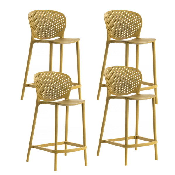 Set 4 Sgabelli 46x42x93 cm in Polipropilene Spot Senape acquista