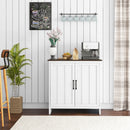 Credenza a 2 Ante Perlinate Ripiano Regolabile 80x39,7x80 cm Bianco 