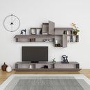 Parete Attrezzata Soggiorno 260 cm in MDF Tromen Light Mocha