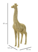 Statua Giraffa 20x9,8x49 cm in Poliresina Oro