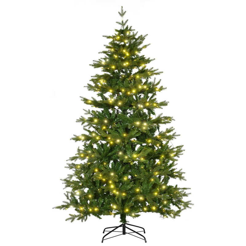 Albero di Natale Artificiale H210 cm 1914 Rami con Luci LED Verde