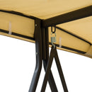 Dondolo 3 Posti da Giardino 208x121x172 cm in Metallo e Tessuto Beige