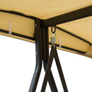 Dondolo 3 Posti da Giardino 208x121x172 cm in Metallo e Tessuto Beige
