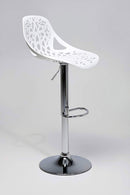 Sgabello con  Alzata a Gas e Seduta Girevole in Polipropilene Vandi Bianco