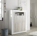 Mobile Buffet 2 Ante 110x42x144 cm in Legno TFT Lipari Bianco e Pino