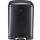 Pattumiera a Pedale Nero Acciaio Inox 12L Cesto Rimovibile Chiusura Ammortizzata