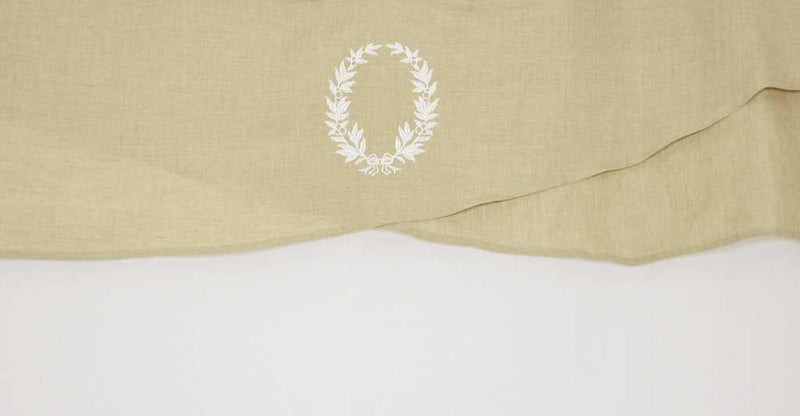 Tenda bianca con balza beige cm 140x260