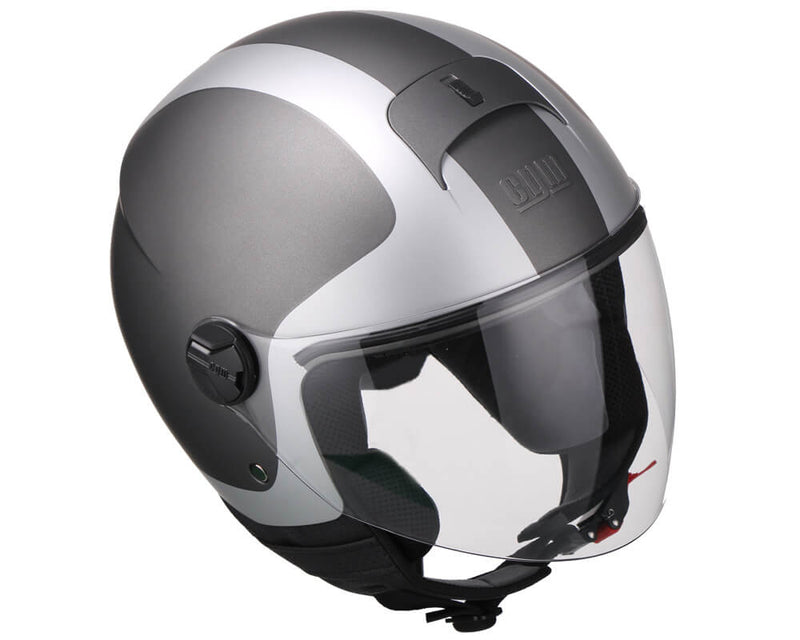 Casco Demi-Jet per Scooter Visiera Lunga CGM Positano 107V Titanium Opaco Varie Misure