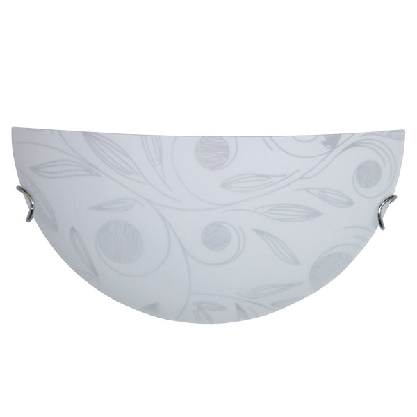 sconto Applique 1xE27 Ganci Cromo Vetro Lastra Bianco Decorato Garden E-Energy Clara