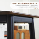 Tavolo Alto da Bar 118x58x108 cm in Legno e Acciaio Marrone e Nero