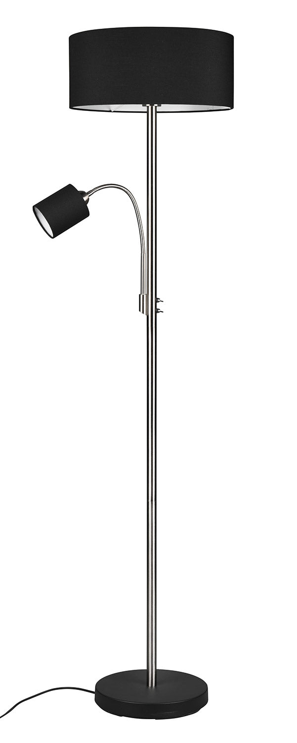 Piantana da Interno Attacco E27 in Metallo Nichel Satinato 