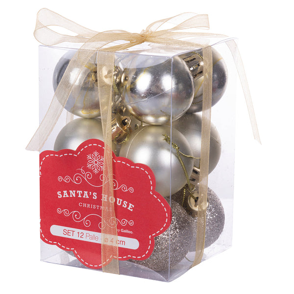 prezzo Set 12 Palle di Natale Ø4 cm in Plastica Champagne