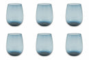 Set 6 Bicchieri Ø6x11 cm in Vetro Villa d'Este Home Tivoli Happy Hour Blu