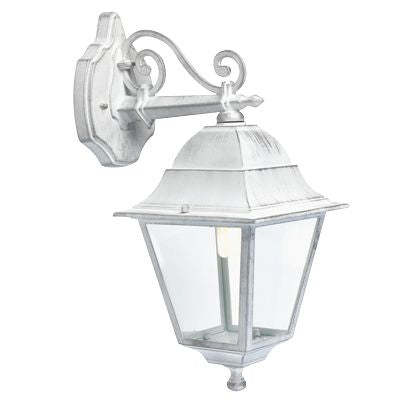 acquista Lampada Applique Media in Basso Colore Bianco e Argento per Esterno Linea Old Sovil